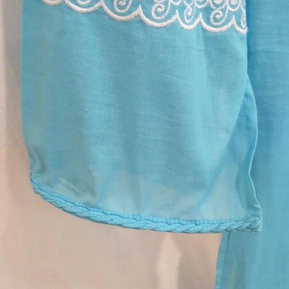 Mud Pie Blue and White Tunic Top Small - Picture 6 of 15